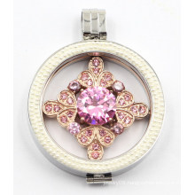 Fashion 316L Stainless Steel Locket Pendant with White Pearl & Coin